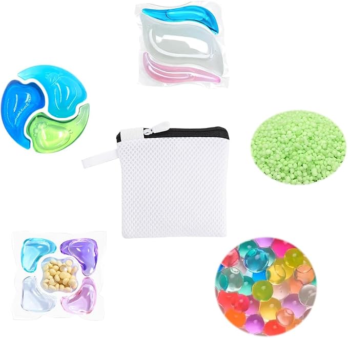 2 Pack In-Wash Scent Booster Beads Laundry Bag with Zipper Laundry Detergent Pacs Wash Bags for Soap Pacs Pods Sheets Scent Crystals Washing Machine Cleaner Descaler Deep Cleaning Tablets - Image 7