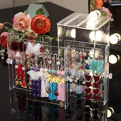 Sooyee Clear 3 Vertical Drawer Earring Display Stand Organizer(216 Holds 108 Pairs), Jewelry Hanger Storage Box - Image 2