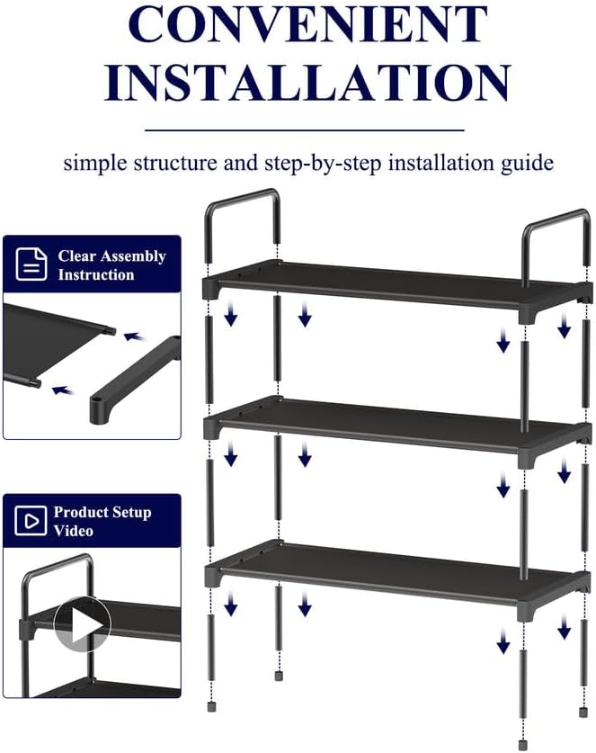 Kitsure Shoe Rack for Closet, Sturdy Shoe Storage for Entryway, Space-Saving Shoe Rack Small and Shoe Shelf, 27.6" Wide, Black - Image 6