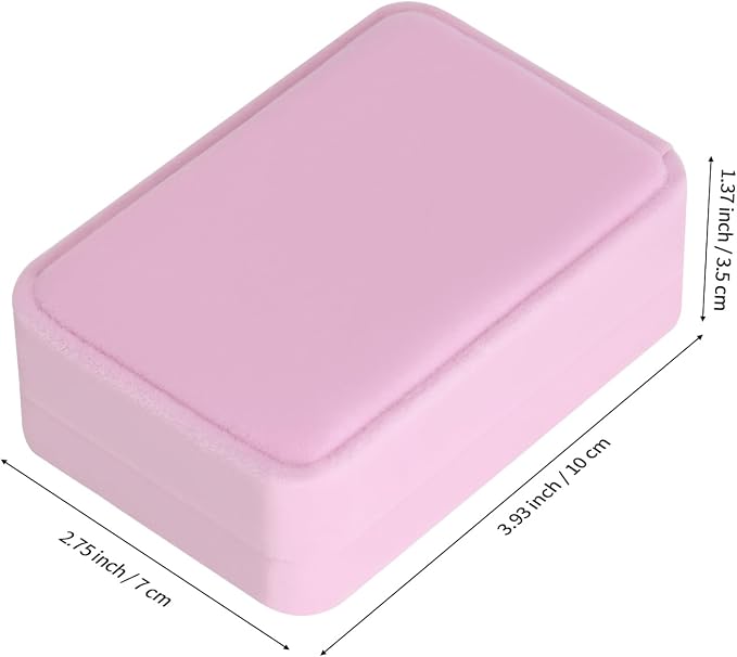 LETURE 2 Pieces Velvet Jewelry Gift Boxes for Necklace Pendant Earring Bracelet, Small Jewelry Storage Display Case for Christmas Wedding Engagement Birthday Anniversary (Pink) - Image 2