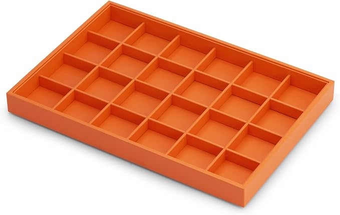 Oirlv Luxury Leather Ring Tray 24 Grid Jewelry Drawer Organizer Stackable Jewelry Trays Ring Earring Storage - Image 5