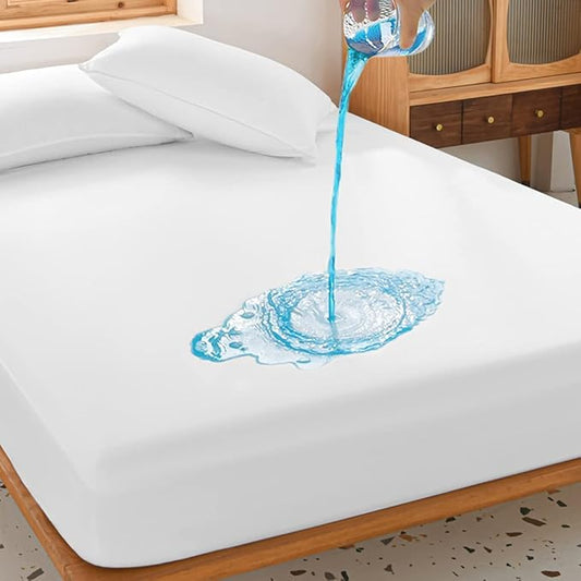 Yarns of Cotton 35X89 Truck Sleeper Waterproof Mattress Protector Pad Cover RV Bunk & Truck Sleeper Soft Terry Cotton White Easy Fit Mattress Up to 14" Inch Deep Pocket Easy Care