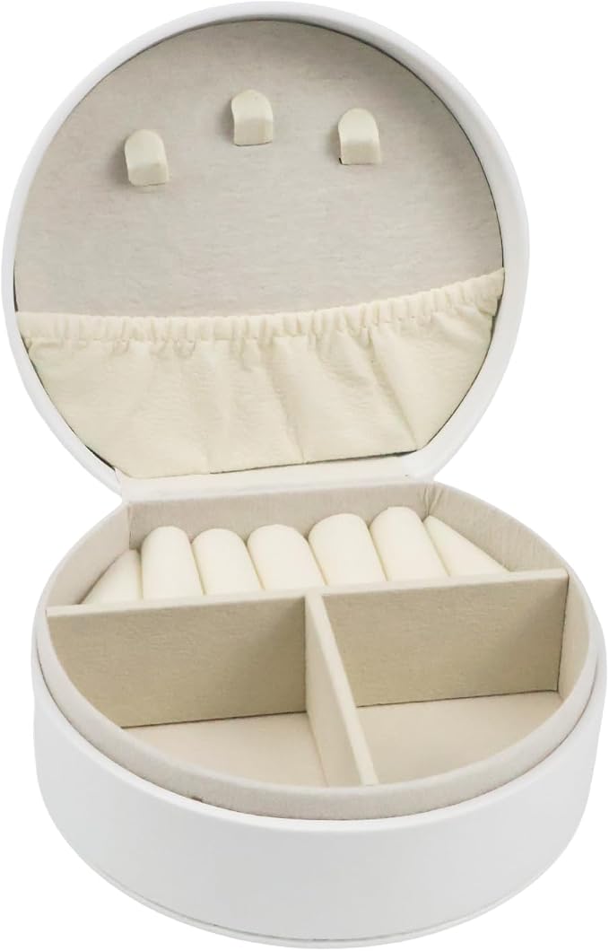 Travel Jewelry Case,Personalized Jewelry Box,Elegant Half-Moon Design with Personalized Golden Initial Case,Personalized Gifts for Women,Jewelry organizer;Personalized Gifts for Women or Friends(C) - Image 3