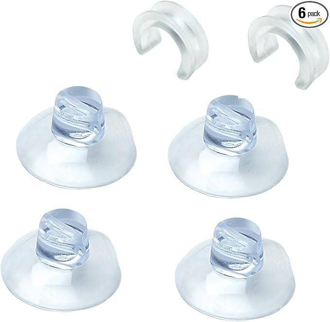 Better Houseware Suction Cup Shower Caddy Connectors, Shower Caddy Suction Cup Set for Bathroom Racks, Heavy-Duty Holder Kit, Easy to Attach & Transparent, 6 Piece Set by BetterHouseware