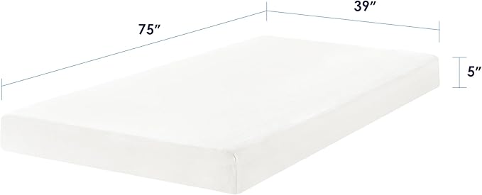 Best Price Mattress 5 Inch Memory Foam Mattress, Medium Firm, Cooling Gel Infused, Certified Safe Foams & Fabric, Mattress in a Box, Twin