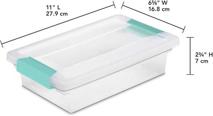 Sterilite 18-Pack Clip Box, Stackable Clear Plastic Bins with Latching Lids, Small - Writing, Arts or Crafts Supplies Storage Containers for Home, Office, Classroom and Workshop Organization - Image 3