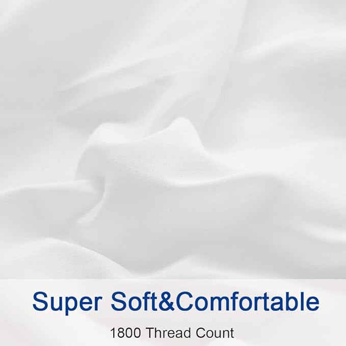 SONORO KATE Bed Sheet Set Super Soft Microfiber 1800 Thread Count Luxury Egyptian Sheets 18-Inch Deep Pocket Wrinkle and Hypoallergenic-3 Piece(Twin XL White)