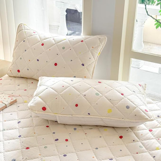Mattress Protector, Soft Breathable Noiseless Mattress Cover with Stretchable Pockets for 6-11 inches Mattress, Machine Washable (04,2 Pillowcase 19"x29")