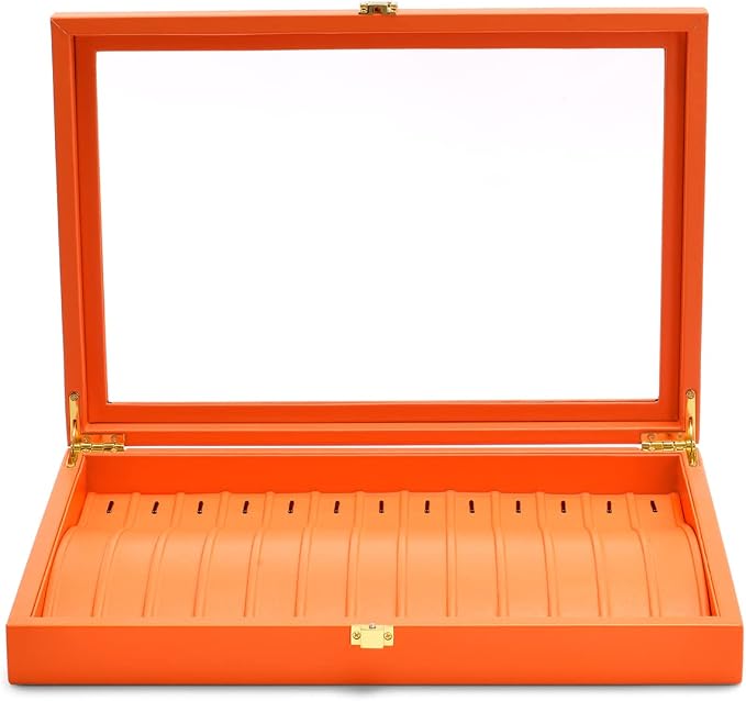 Oirlv Premium Leather Necklace Bracelet Organizer Tray with Acrylic Lid Jewelry Display Case Drawer Insert Jewelry Organizer for women by Oirlv