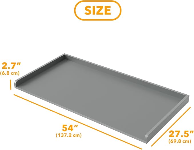 SpaceAid Washer Dryer Countertop, Laundry Wood Shelf Topper with Edge, 54" Width x 27.5" Depth Cover Guard Organizer for Washer and Dryer Laundry Hamper Counter Storage Organization (Gray) - Image 2