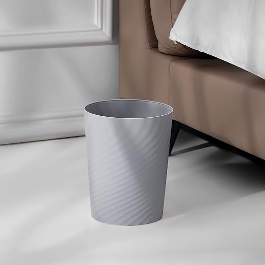 UUJOLY Bathroom Small Trash Can with Trash Bag Plastic Garbage Can Round Waste Basket for Bathrooms, Laundry Room, Kitchens, Offices, Kids Rooms, Dorms, 1.8 Gallons, 3 Pack (White Grey Black) - Image 4