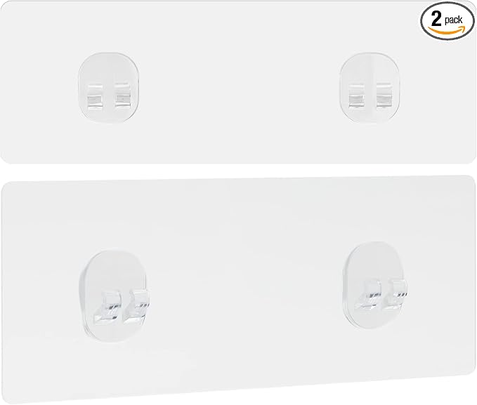 KINCMAX 2 Packs Strong Sticky Waterproof Heavy-duty Wall Adhesives Nail Free Transparent Adhesive Pad No-trace Wall Stick Adhesives Hook Strip for Shower Caddy, Kitchen Racks, Bathroom Storage Shelves by KINCMAX