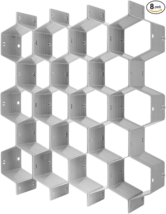 Poeland Drawer Divider Organizer Adjustable DIY Grid Honeycomb Drawer Divider for Underwear Belt Scarf Socks Gray by Poeland