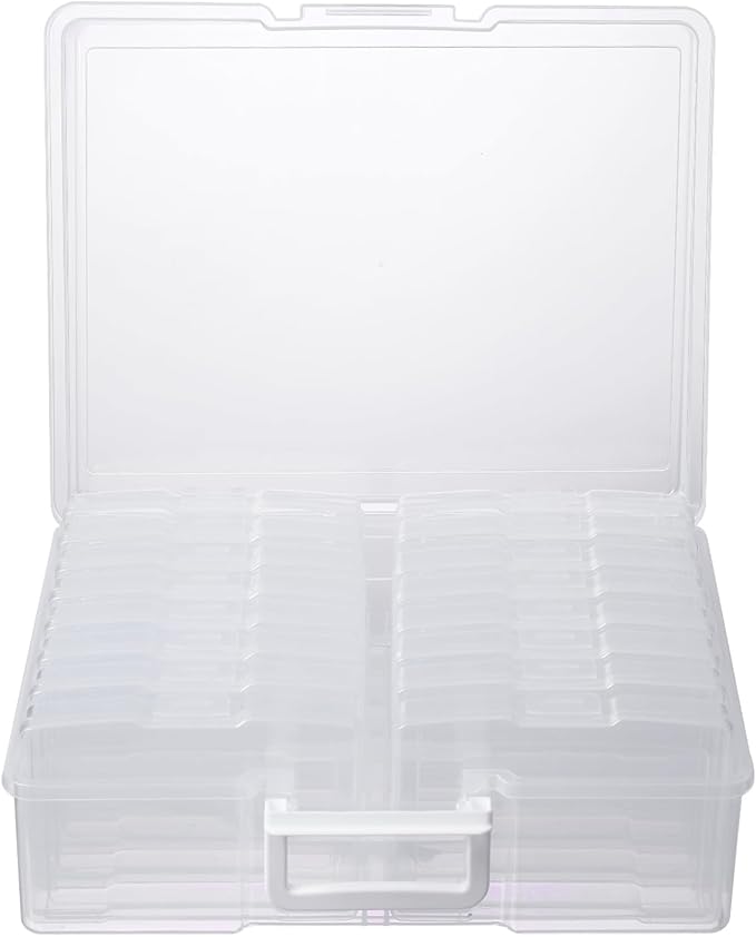 novelinks Transparent 4" x 6" Photo Cases and Clear Craft Keeper with Handle, 16 Inner Photo Organizers & Photo Storage Box, Plastic Photo Storage Containers (Clear) - Image 7