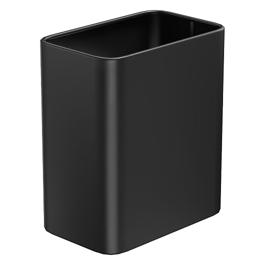 Cesun Small Bathroom Trash Can 2.1 Gallon Wastebasket, Modern Metal Garbage Can Office Waste Basket, Matte Black Stainless Steel Trash Bin for Bedroom, Home Office, Toilet, rv, Near Desk, Under Sink by Cesun