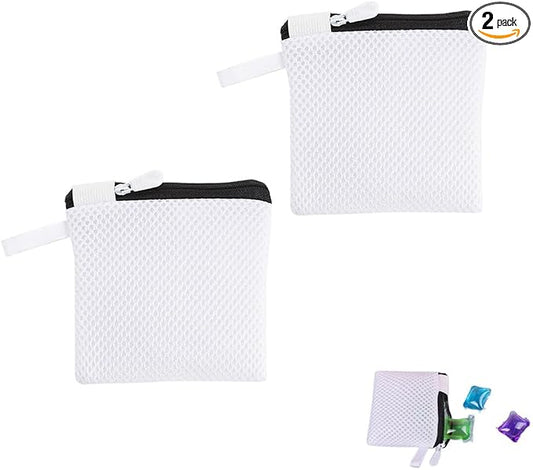2 Pack In-Wash Scent Booster Beads Laundry Bag with Zipper Laundry Detergent Pacs Wash Bags for Soap Pacs Pods Sheets Scent Crystals Washing Machine Cleaner Descaler Deep Cleaning Tablets by Unknown