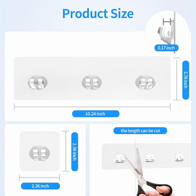 Elegant Shower Caddy Adhesive Replacement, 6 PCS Strong Waterproof Adhesive Hooks and Strips for Shower Shelf and Bathroom Storage Shelves, No Drilling Also Fit Kitchen Rack - Image 2