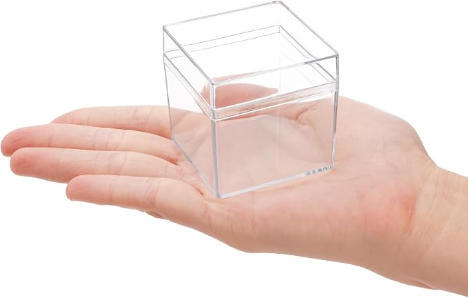 Okllen 36 Pack Acrylic Boxes with Lid, Clear Square Cubes Treat Gift Boxes Candy Storage Container for Candy, Little Trinkets, Jewelry, Party Favor, 2''x2''x2''/5x5x5CM - Image 4