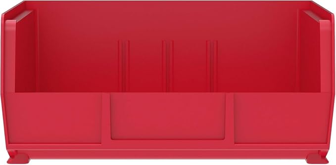 Akro-Mils 30235 AkroBins Plastic Storage Bins, Space-Saving Stackable Bins for Garage, Pantry, Craft Organization, 11" x 11" x 5", Red, 6-Pack - Image 9