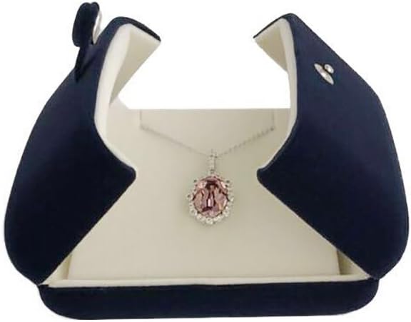 Premium Double Function Navy Luxurious Blue Velvet Pendant Earrings Necklace Gift Box Double Layer Fine Material Modern Elegant (Jewelry is not included) - Image 6