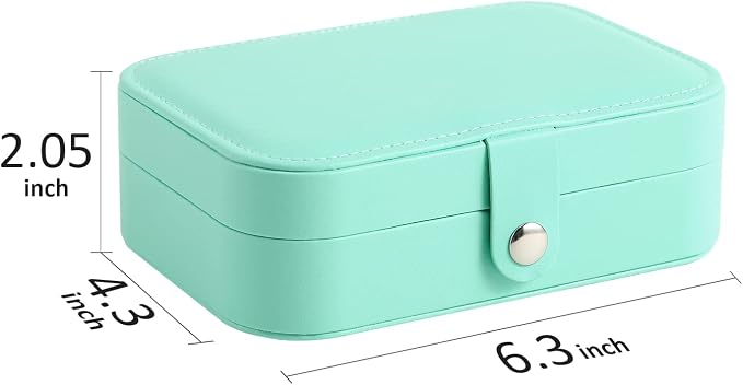CASEGRACE Small Jewelry Box For Women Travel Jewelry Organizer Double Layer for Necklace Earring Rings Jewelry Holder Case - Image 2
