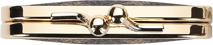 Royal Bagger Mini Ultra-Thin Jewelry Box & Kiss Lock Purse – Signature Coated Canvas, Women's Essential 8120 (Coffee) - Image 6