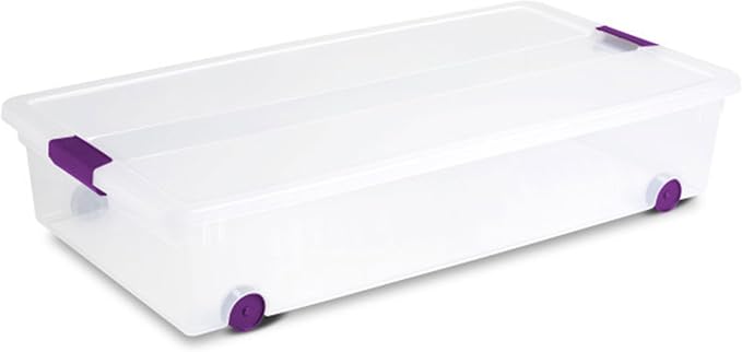 Sterilite 8-Pack 60 Quart ClearView Latch Box, Wheeled Underbed Organizer Bins with Latching Lids - Clear Plastic Organization Containers for Closet, Bedroom, Shelving Units and Everyday Home Storage - Image 9