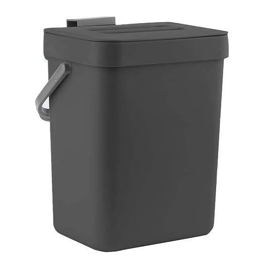 LALASTAR Mini Countertop Trash Can, Compact Waste Basket Garbage Can, Small Trash Bin with Lid for Desk/Office/Dorm, 3L/0.8 Gal, Black by LALASTAR