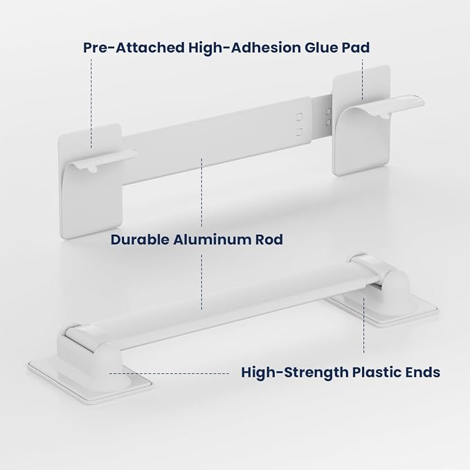 Adjustable RV Shower Corner Storage Bar- Durable Aluminum RV Corner Caddy for Shower Organization- Essential RV Bathroom Accessory- 3 Packs - Image 5