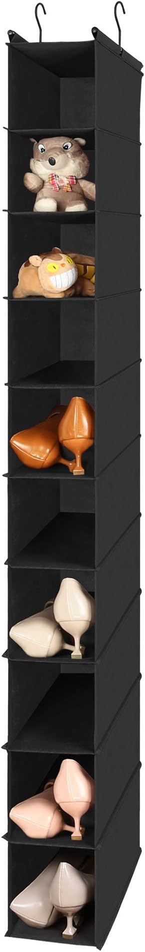 MAX Houser 10-Shelf Hanging Shoe Shelf Organizer, Hanging Shoe Storage for Closet (Black) by MAXHouser