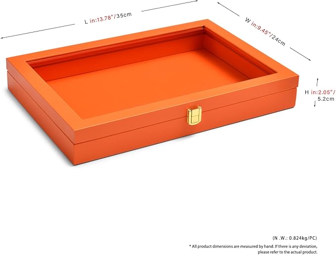 Oirlv Clear Lid Flat Jewelry Tray Stackable Display Storage Box Premium Leather Drawer Insert Jewelry Display Box for Rings Earrings Necklaces Bracelet Women Gift - Image 5