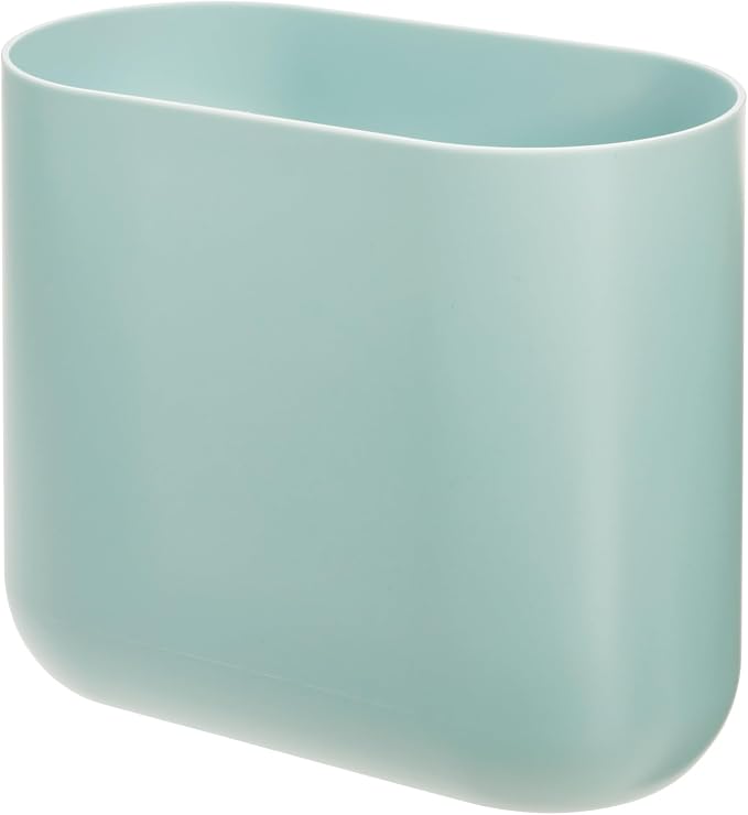 iDesign Small Slim Plastic Bathroom Trash Can, Garbage Can for Bedroom, Office, Desk, Dorm, Blue - Image 8