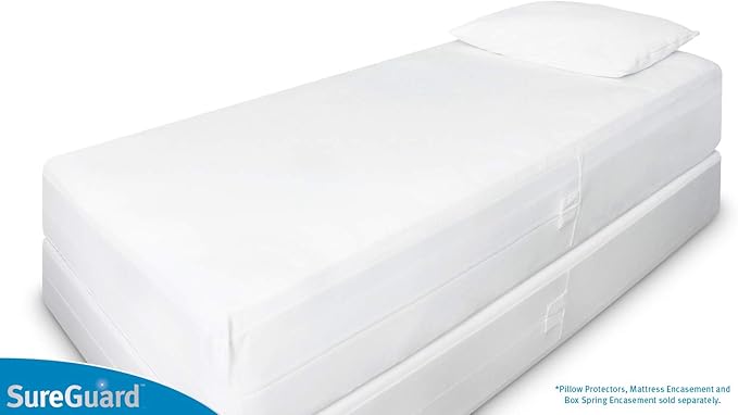 Twin XL SureGuard Box Spring Encasement - 100% Waterproof, Bed Bug Proof, Hypoallergenic - Premium Zippered Six-Sided Cover