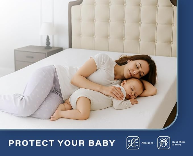 Lubel Luxe King Mattress Protector – Bamboo Waterproof Bed Cover, Cooling Noiseless Washable King Size Mattress Protector, Deep Pocket Fitted Mattress Cover for Bedding Protection and Comfort