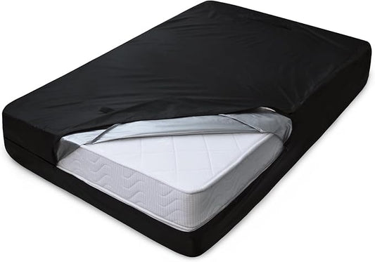 Mattress Bags for Moving and Storage, Heavy Duty Full Mattress Bag with 4 Strong Handles, Waterproof Mattress Cover/Protector for Moving Full Size, Reusable Thick Tarp, Black