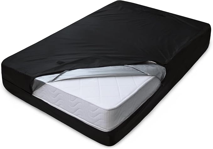 Mattress Bags for Moving and Storage, Heavy Duty King Mattress Bag with 4 Strong Handles, Waterproof Mattress Cover/Protector for Moving King Size, Reusable Thick Tarp, Black
