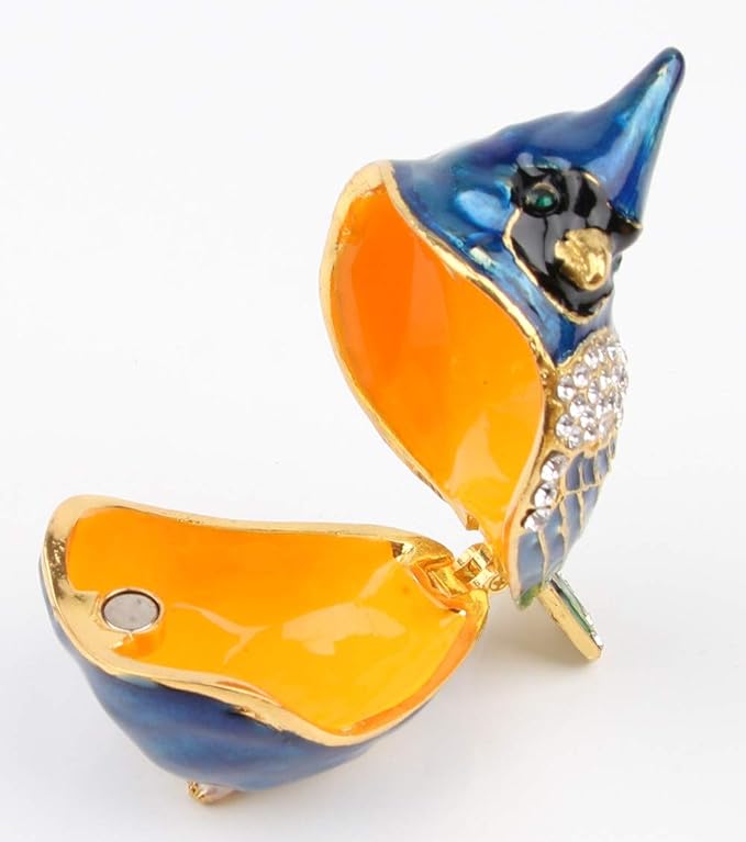 SEVENBEES Bird Trinket Box Metal Enameled Animal Figurines Collectable Wedding Jewelry Ring Holder Organizer - Image 4