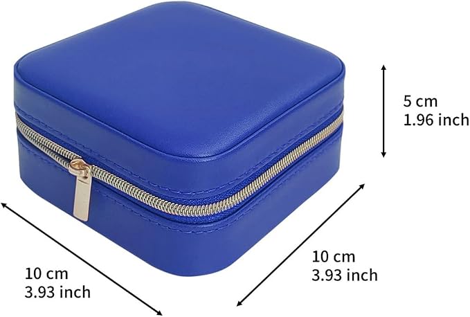 TRODANCE Jewelry Travel Case with Mirror,Small Travel Jewelry Organizer, Portable Jewelry Box Travel Mini Organizer Portable Display Storage Box For Rings Earrings Necklaces (NavyBlue) - Image 3