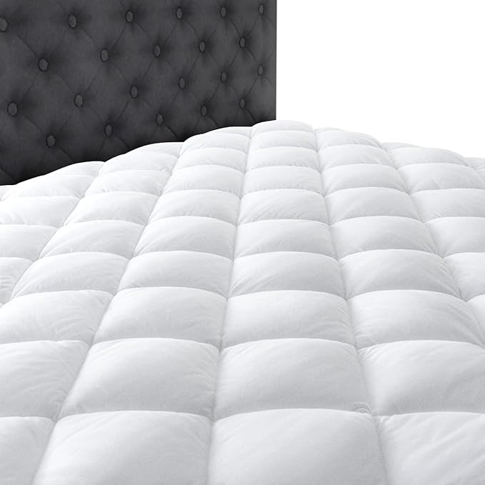 Taupiri Twin XL Quilted Mattress Pad Cover with Deep Pocket (8"-21"), Cooling Soft Pillowtop Mattress Cover, White