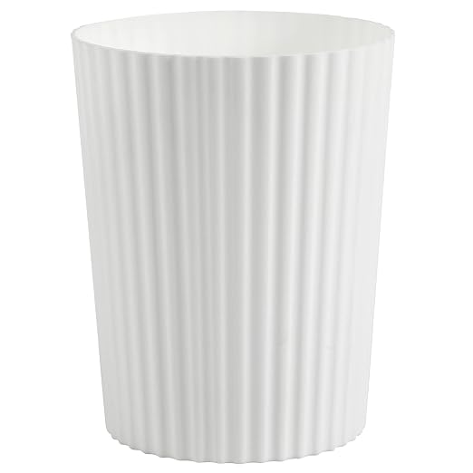 JiatuA Small Trash Can Plastic Wastebasket Round Garbage Container Bin for Bathroom, Kitchen, Bedroom, Home Office, College Dorm, White by JiatuA