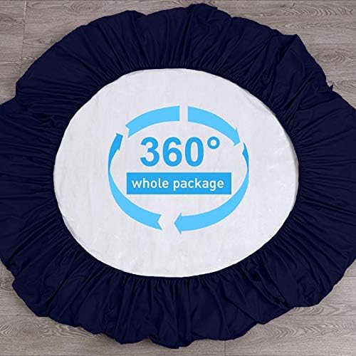 Mecerock 6 Colors Navy Blue Full Size Waterproof Mattress Protector Washable Mattress Cover Fitted to 18" Deep