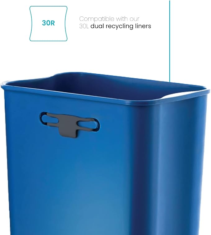 Home Zone Living 2-Pack 8 Gallon Kitchen Trash Bags with Drawstring Handles, Heavy Duty Custom Fit Design for 30 Liter Dual Recycling Liners, Code 30R, 60 Count - Image 7