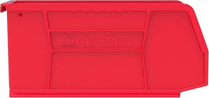 Akro-Mils 30230 AkroBins Plastic Storage Bins, Space-Saving Stackable Bins for Garage, Pantry, Craft Organization, 11" x 5" x 5", Red, 12-Pack - Image 8