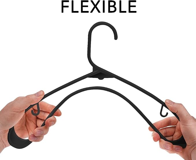 Sharpty Plastic Hangers Clothes Hangers for Clothing, Closet, Coats & Shirts - Durable & Space Saving - for Everyday Standard Use, Room Essentials & Basics - 40 Pack - Black - Image 3