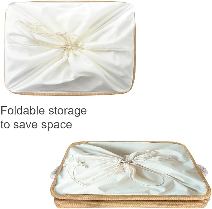 TheWarmHome Storage Bin for Shevles - Extra Jumbo 3Pack 20.5L×15.7W×13.8H inch Organization and Storage Basket for Organizing, Fabric Storage Cubes for Closet Shoe Linen Decorative (Beige) - Image 5