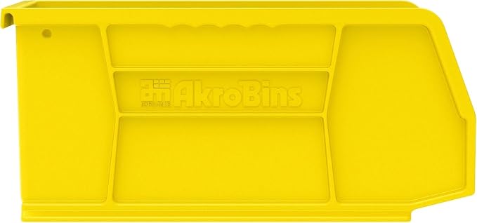 Akro-Mils 30230 AkroBins Plastic Storage Bins, Space-Saving Stackable Bins for Garage, Pantry, Craft Organization, 11" x 5" x 5", Yellow, 12-Pack - Image 9