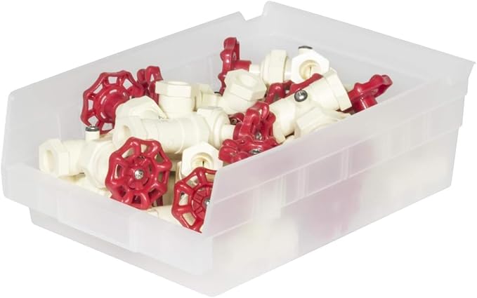 Akro-Mils 30150 Plastic Shelf Bins, Heavy Duty Storage Bins for Garage, Closet, and Drawer Organization, 12" x 8" x 4", Clear, 12-Pack - Image 7
