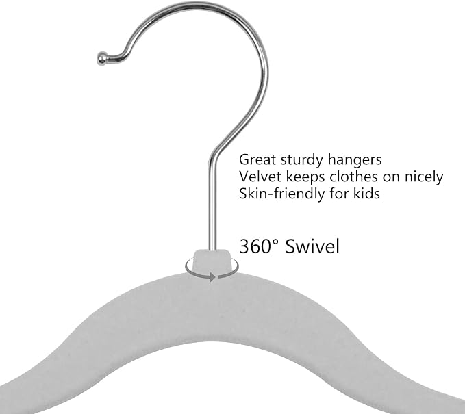 GoodtoU Kids Hangers Velvet 50 Pack 14" - kids Felt Hangers Non Slip Toddler Hanger Childrens Hanger for Kid - Image 4