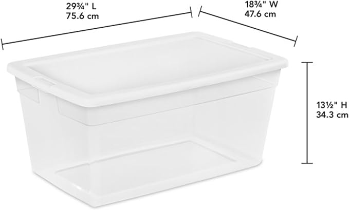 Sterilite 8-Pack 90 Quart Storage Box, Stackable Clear Plastic Bins with Snap-On Lids - Heavy-Duty Organizing Containers for Closet, Bathroom, and Office - Image 3