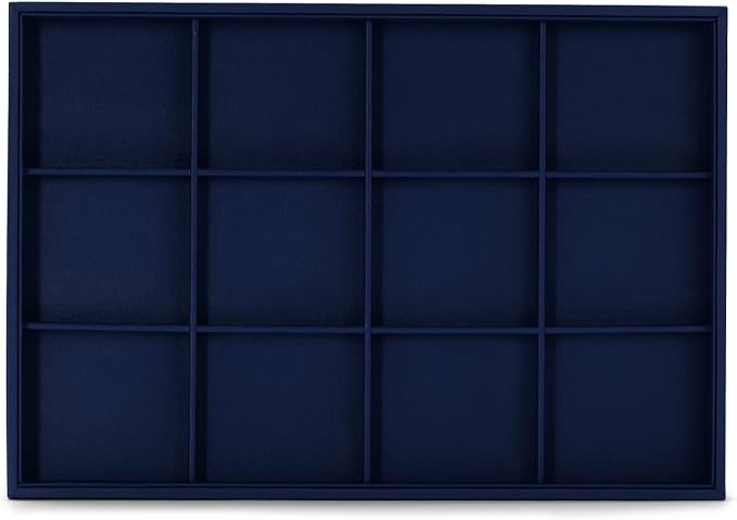 Oirlv Stackable Premium Leather Jewelry Trays 12 Grid Jewelry Drawer Organizer Trays Bracelet Earrings Watches Showcase Display Organizer - Image 4